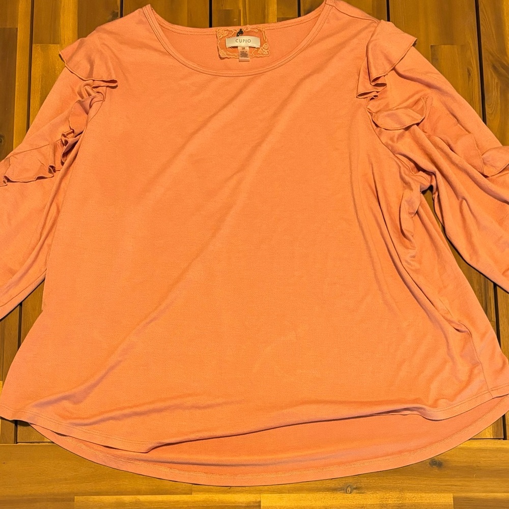 Cupio‎ Ruffle Sleeve T-Shirt Size 3X Pre-Owned - Picture 2 of 4
